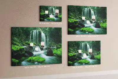 Tableau de liège Cascade parmi la mousse