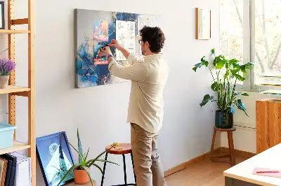 Tableau d’affichage en liège avec cadre effet marbre