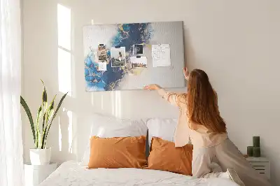 Tableau d’affichage en liège avec cadre effet marbre