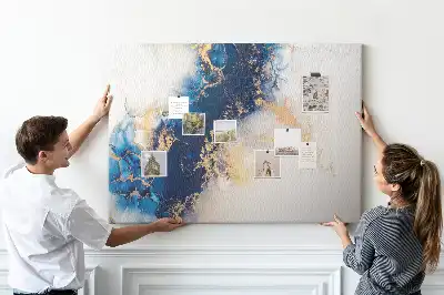 Tableau d’affichage en liège avec cadre effet marbre