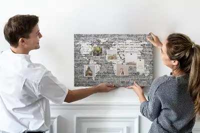 Tableau en liège décoratif Carte du monde sur briques