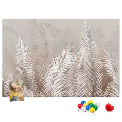 Tableau de liège motif palmier et feuilles exotiques vertes