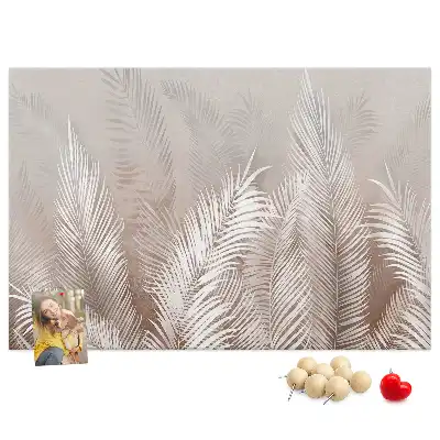 Tableau de liège motif palmier et feuilles exotiques vertes