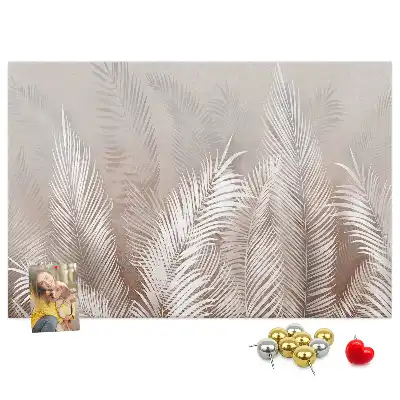 Tableau de liège motif palmier et feuilles exotiques vertes