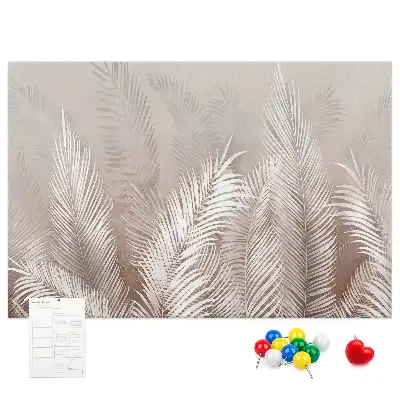 Tableau de liège motif palmier et feuilles exotiques vertes