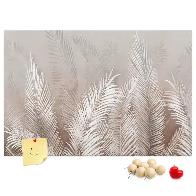 Tableau de liège motif palmier et feuilles exotiques vertes