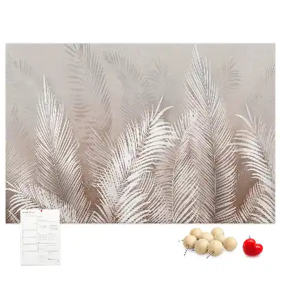 Tableau de liège motif palmier et feuilles exotiques vertes