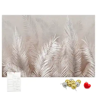 Tableau de liège motif palmier et feuilles exotiques vertes