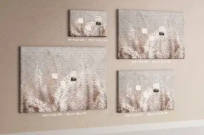Tableau de liège motif palmier et feuilles exotiques vertes