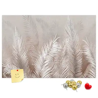 Tableau de liège motif palmier et feuilles exotiques vertes
