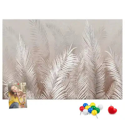 Tableau de liège motif palmier et feuilles exotiques vertes