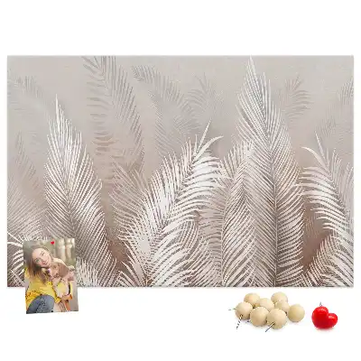 Tableau de liège motif palmier et feuilles exotiques vertes
