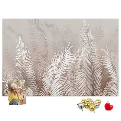 Tableau de liège motif palmier et feuilles exotiques vertes