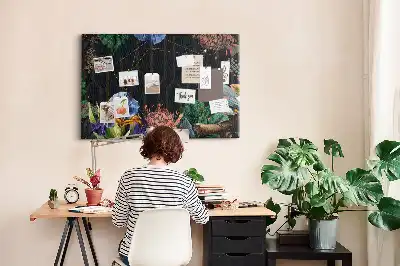 Tableau en liège décoratif avec cadre naturel