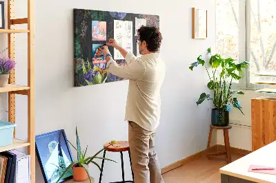 Tableau en liège décoratif avec cadre naturel