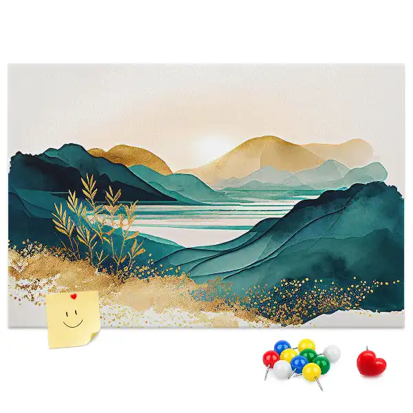 Tableau d’affichage en liège Chaîne de montagnes panorama