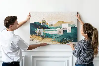 Tableau d’affichage en liège Chaîne de montagnes panorama