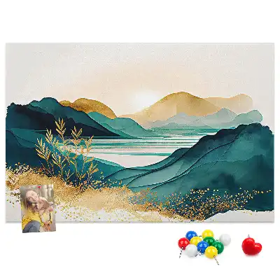Tableau d’affichage en liège Chaîne de montagnes panorama