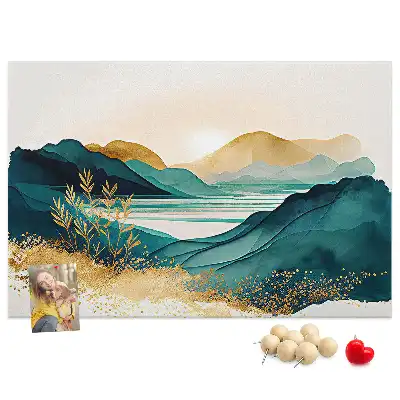 Tableau d’affichage en liège Chaîne de montagnes panorama