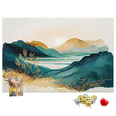 Tableau d’affichage en liège Chaîne de montagnes panorama