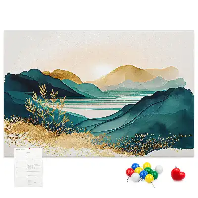Tableau d’affichage en liège Chaîne de montagnes panorama