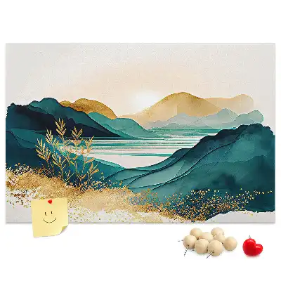 Tableau d’affichage en liège Chaîne de montagnes panorama