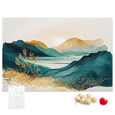Tableau d’affichage en liège Chaîne de montagnes panorama