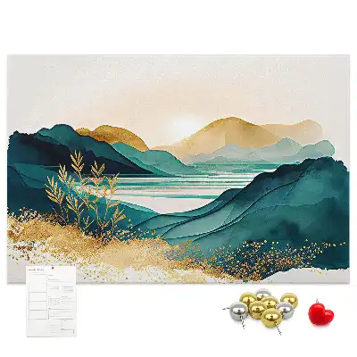 Tableau d’affichage en liège Chaîne de montagnes panorama