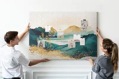 Tableau d’affichage en liège Chaîne de montagnes panorama