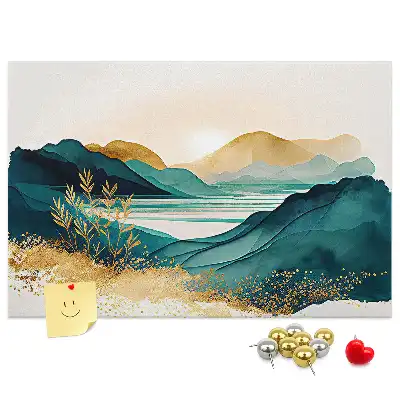 Tableau d’affichage en liège Chaîne de montagnes panorama