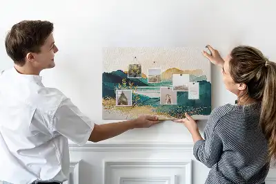 Tableau d’affichage en liège Chaîne de montagnes panorama