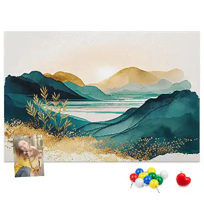 Tableau d’affichage en liège Chaîne de montagnes panorama