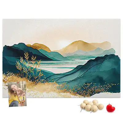 Tableau d’affichage en liège Chaîne de montagnes panorama