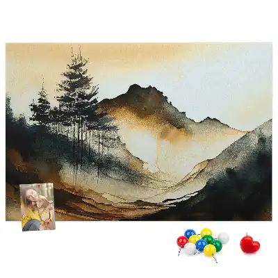 Panneau en liège décoratif paysage abstrait