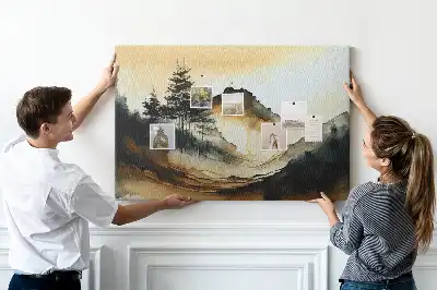 Panneau en liège décoratif paysage abstrait