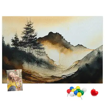 Panneau en liège décoratif paysage abstrait