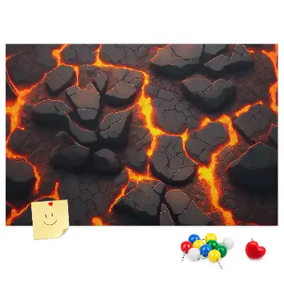 Tableau de liège Lave volcan