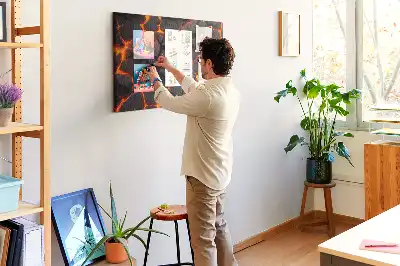 Tableau de liège Lave volcan