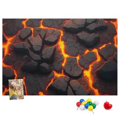 Tableau de liège Lave volcan
