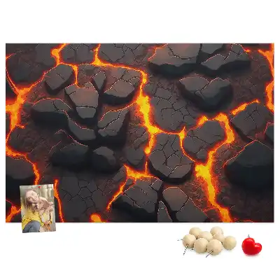 Tableau de liège Lave volcan