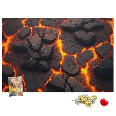 Tableau de liège Lave volcan