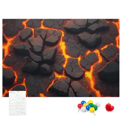 Tableau de liège Lave volcan