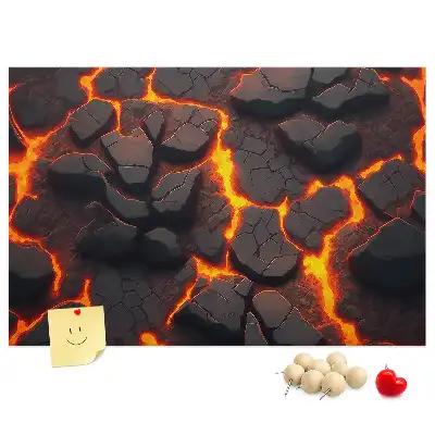 Tableau de liège Lave volcan