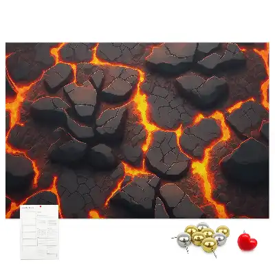 Tableau de liège Lave volcan