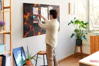 Tableau de liège Lave volcan