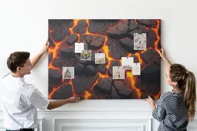 Tableau de liège Lave volcan
