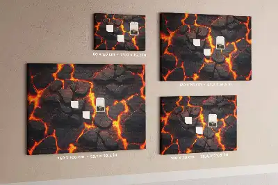 Tableau de liège Lave volcan