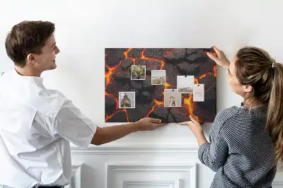 Tableau de liège Lave volcan
