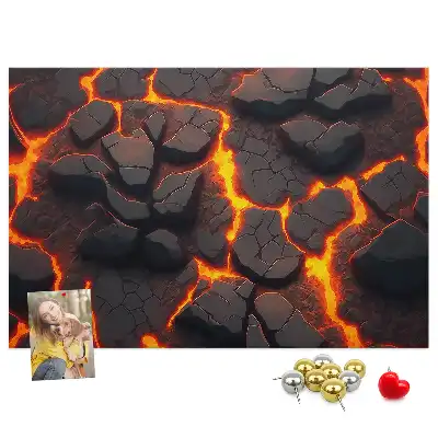 Tableau de liège Lave volcan
