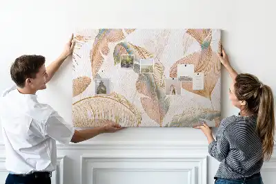 Tableau en liège décoratif motif feuilles nature